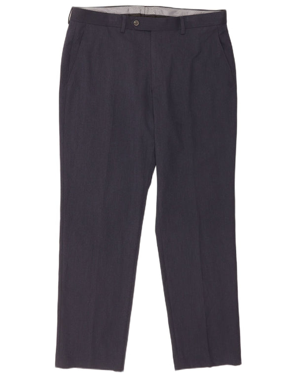 Chaps Herre Lige Regular Fit Suit Bukser W34 L30 Marineblå Polyester