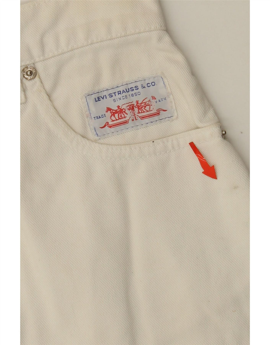 LEVI'S Dame Denim Nederdel W26 Small Off White