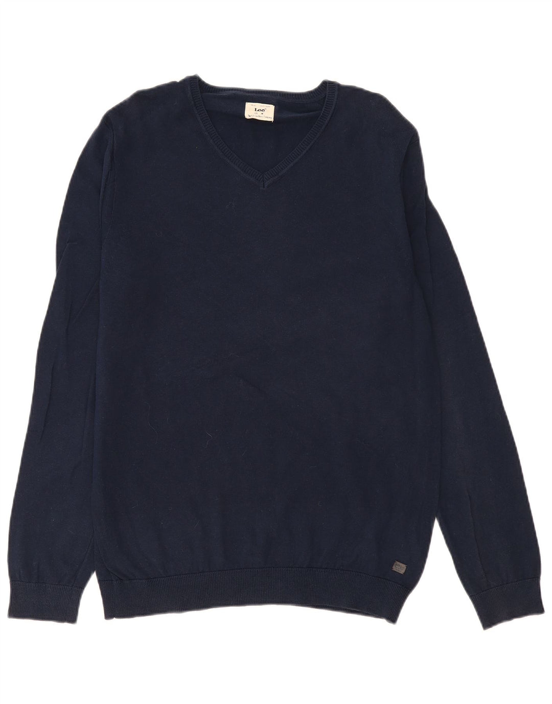 Lee Herre V-hals sweater Medium marineblå bomuld