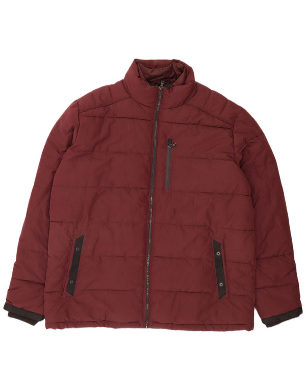 Marks & Spencer Polstret Herrejakke UK 46 3XL Burgundy Polyester Modern