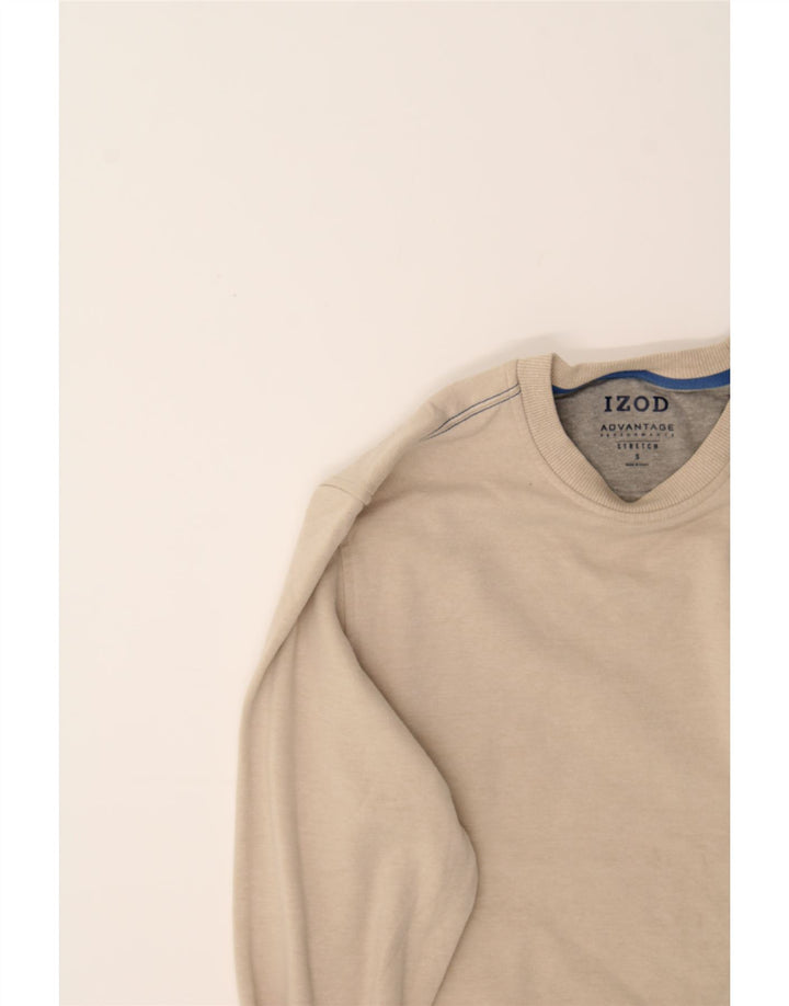 IZOD Mens Sweatshirt Jumper Small Beige Cotton Vintage Izod and Second-Hand Izod from Messina Hembry 