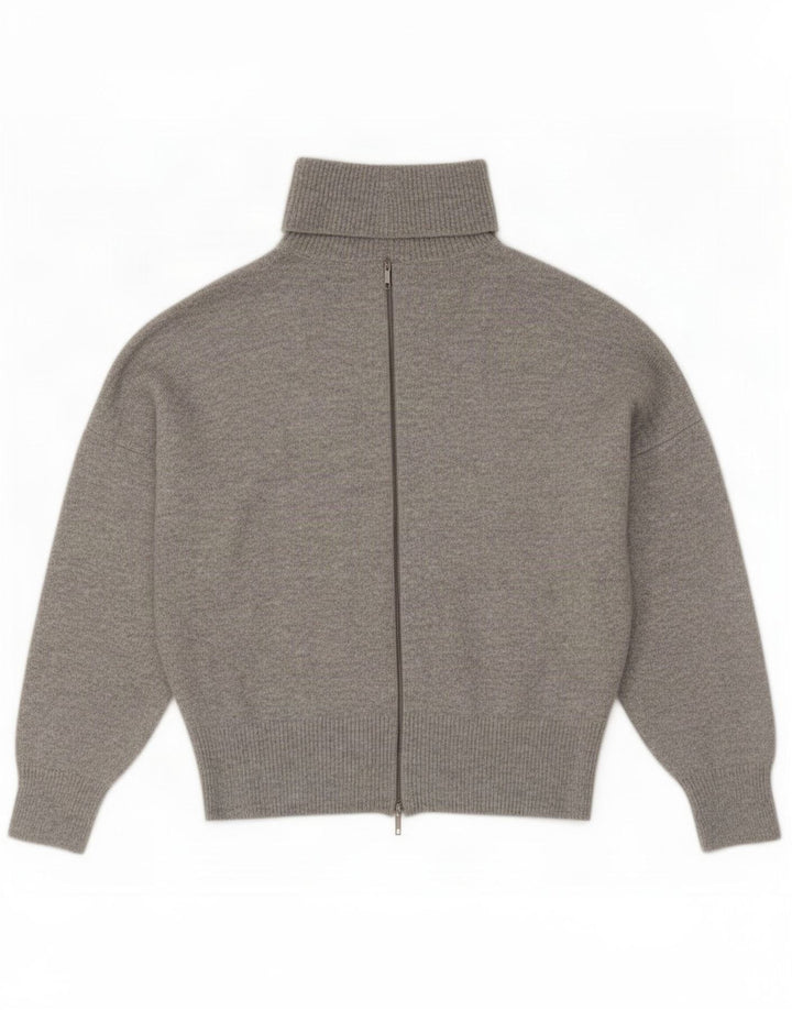 Topshop Dame Crop Oversized rullehals sweater UK 12 Medium Grey