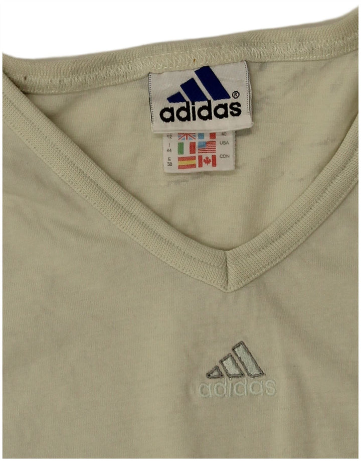 Adidas Dame T-Shirt Top UK 12 Medium Beige