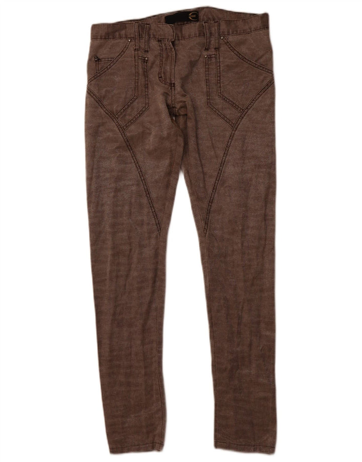 JUST CAVALLI Dame Slim Casual Bukser IT 40 Small W30 L30 Brun Bomuld