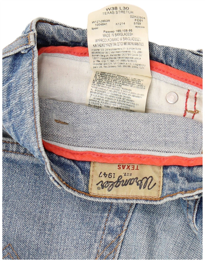 Wrangler Herre Texas Stretch Straight Jeans W38 L30 Blå Bomuld