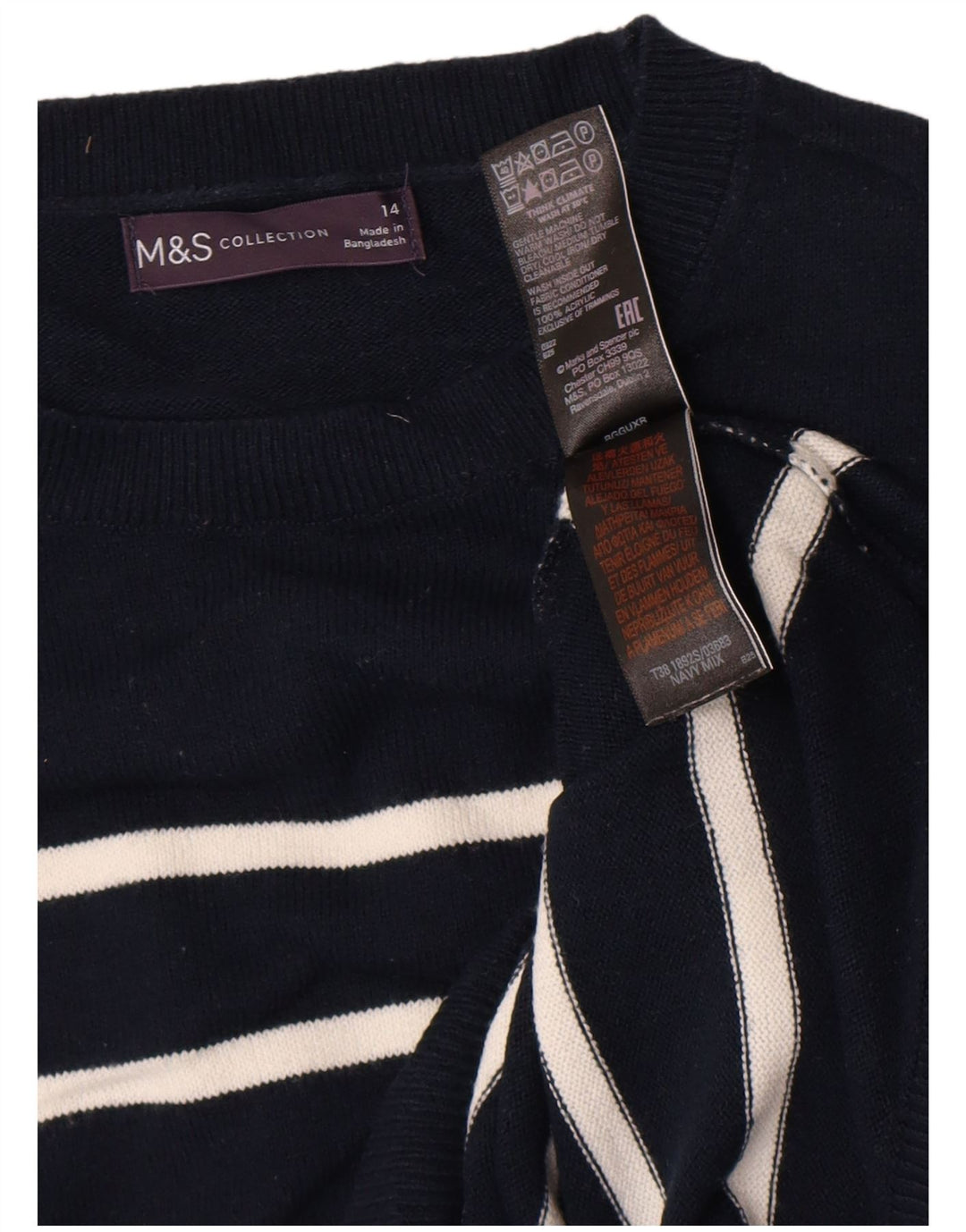 Marks & Spencer Dame sweater med rund hals DK 14 Medium Navy Blue