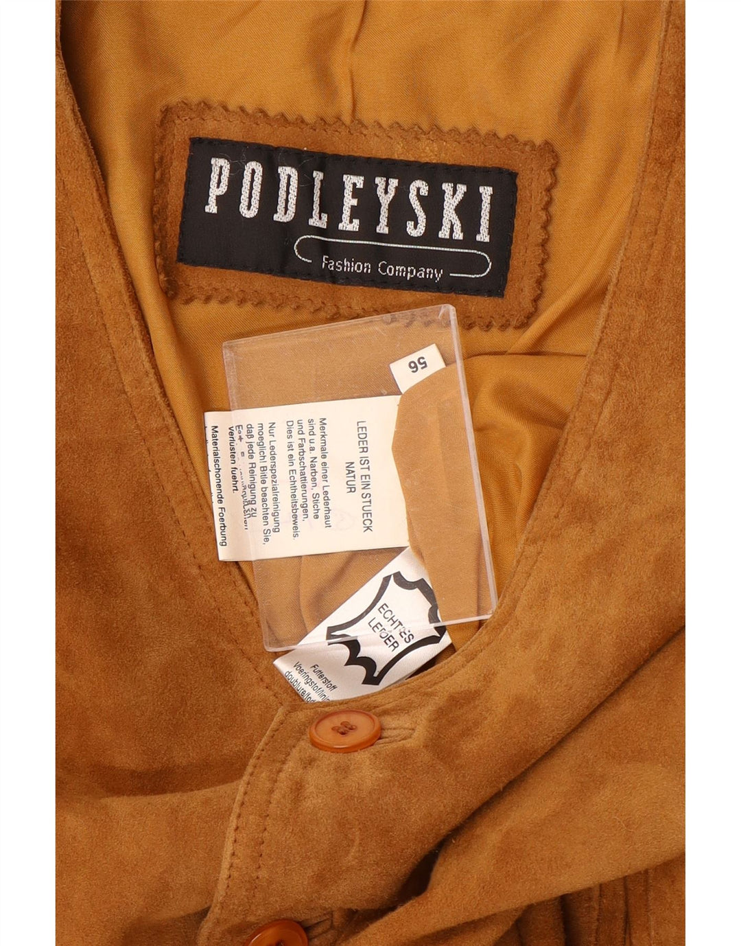 Podleyski Herre Ruskind Gilet IT 56 3XL Brunt Læder