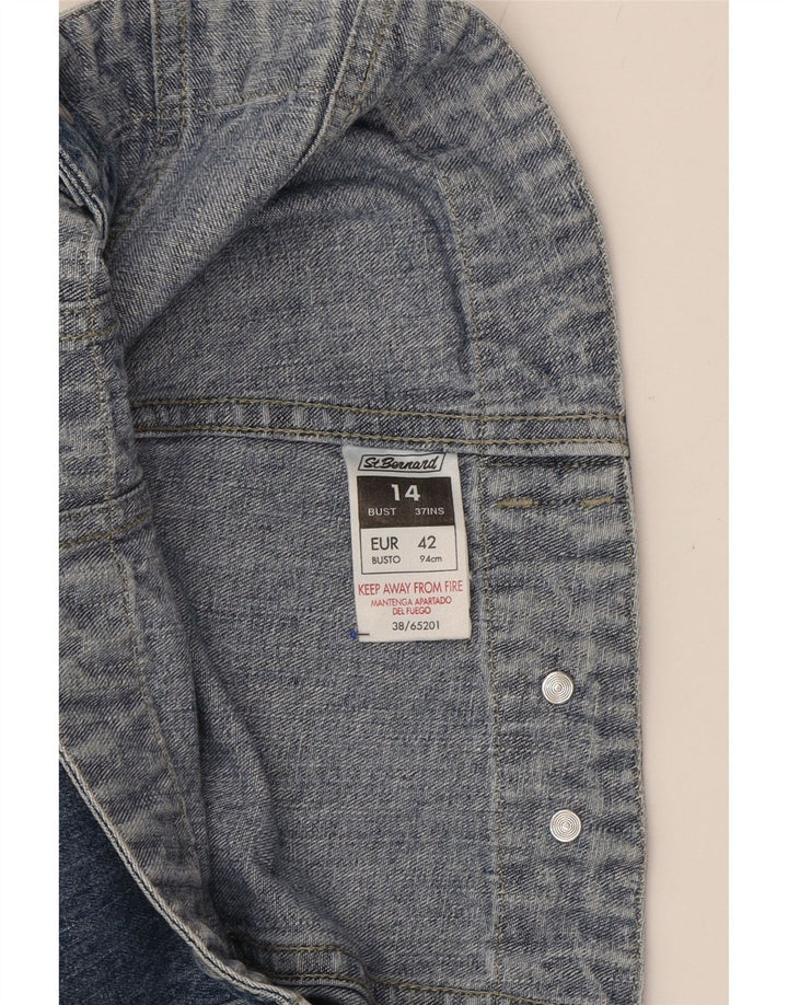 ST. BERNARD Womens Denim Jacket UK 14 Medium Blue Cotton Vintage St. Bernard and Second-Hand St. Bernard from Messina Hembry 