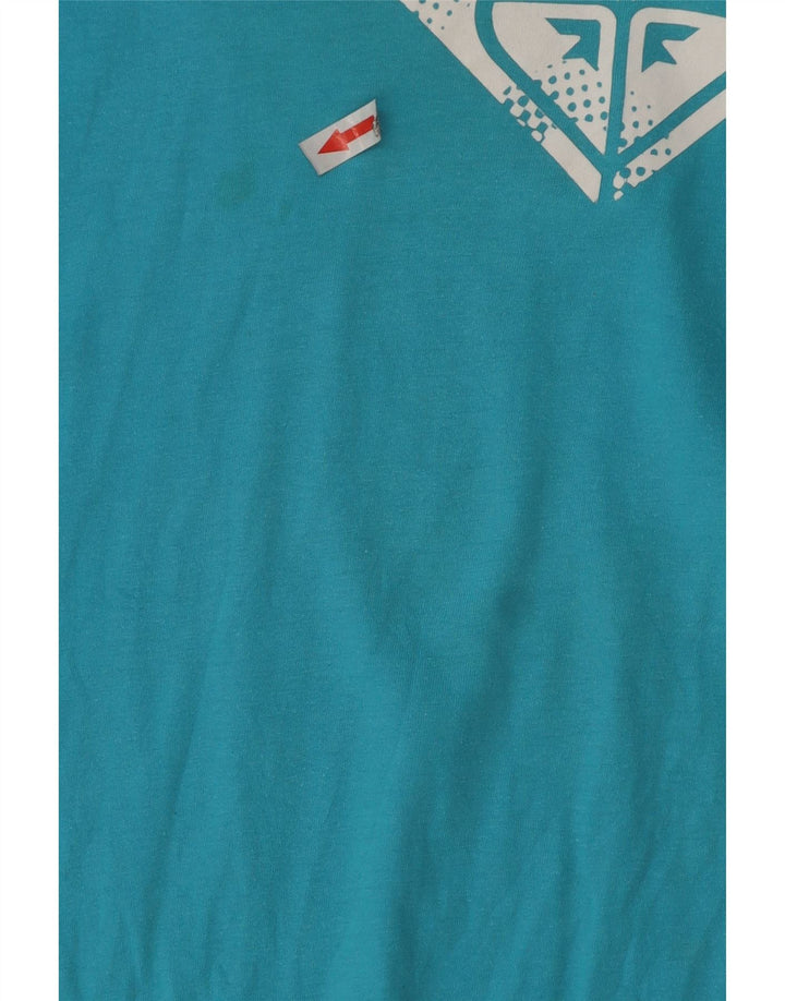 Roxy Dame Grafisk T-Shirt Top UK 16 Stor Blå Bomuld