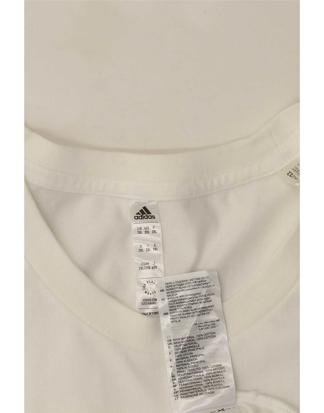 Adidas Herre grafisk T-shirt Top 2XL Hvid Bomuld