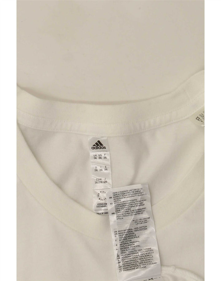 Adidas Herre grafisk T-shirt Top 2XL Hvid Bomuld