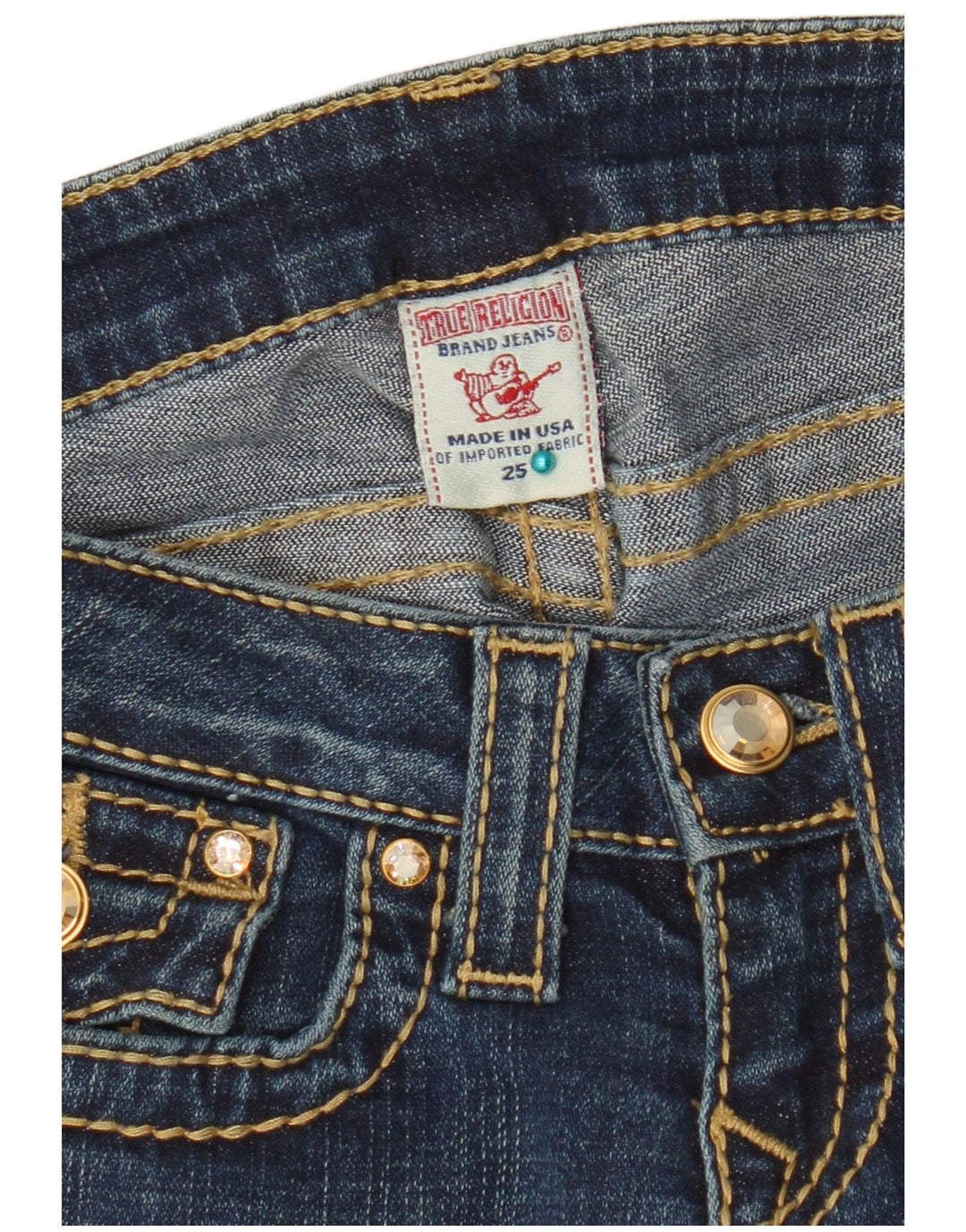 True Religion Dame Bootcut Jeans W25 L31 Blå Bomuld
