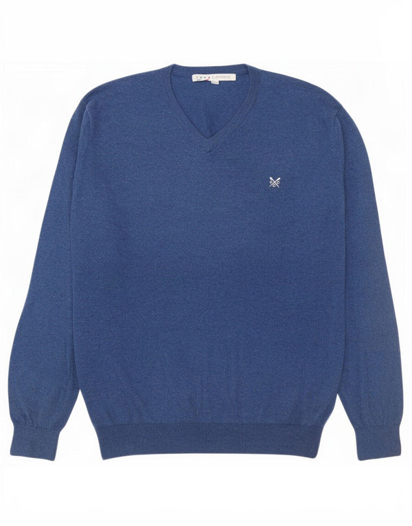 Besætningstøj Herre V-hals sweater Stor blå bomuld