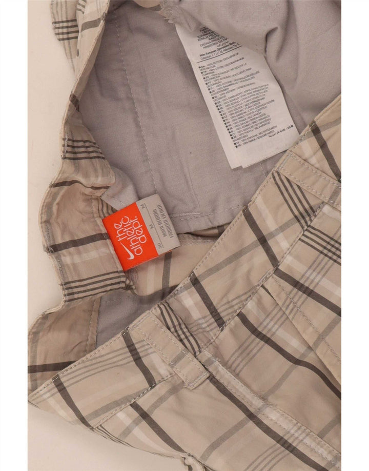 Nike Herre Cargo Shorts Medium W30 Beige Plaid Bomuld