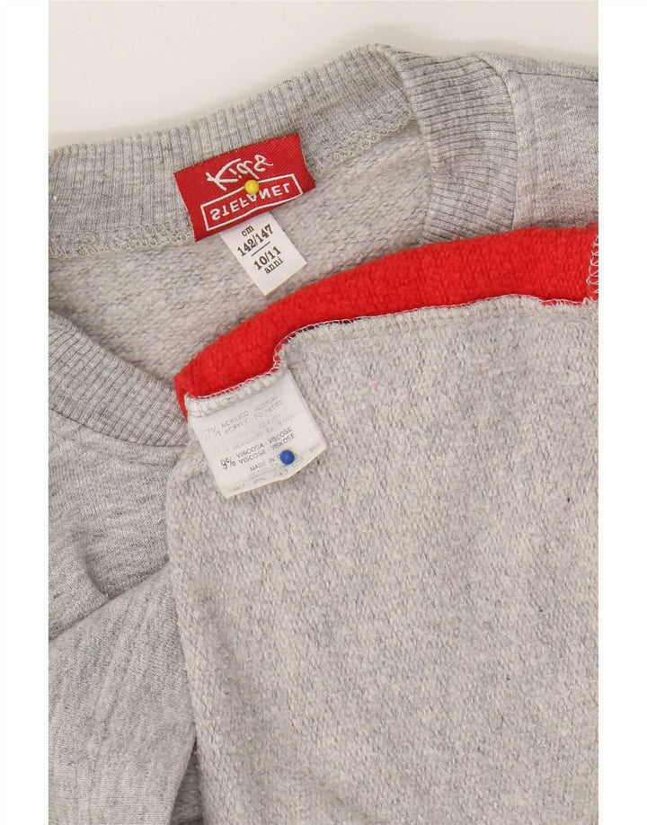 Stefanel Boys Grafisk Sweatshirt Jumper 10-11 år Grå Colourblock