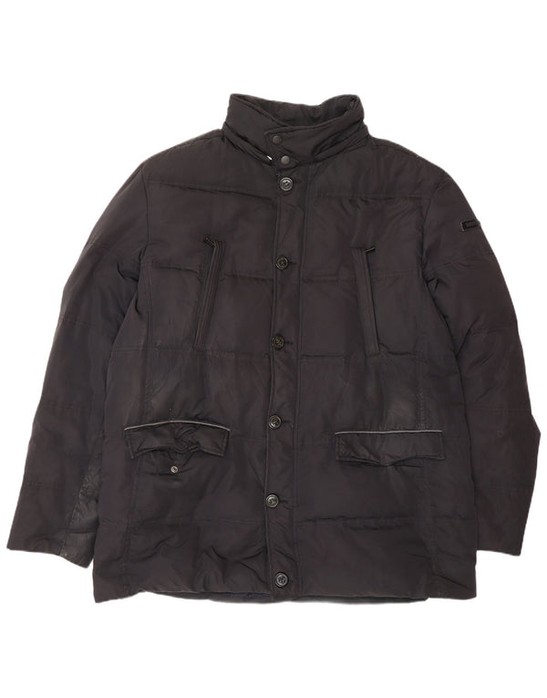 TRUSSARDI JEANS Polstret jakke til mænd IT 56 3XL Sort Polyester