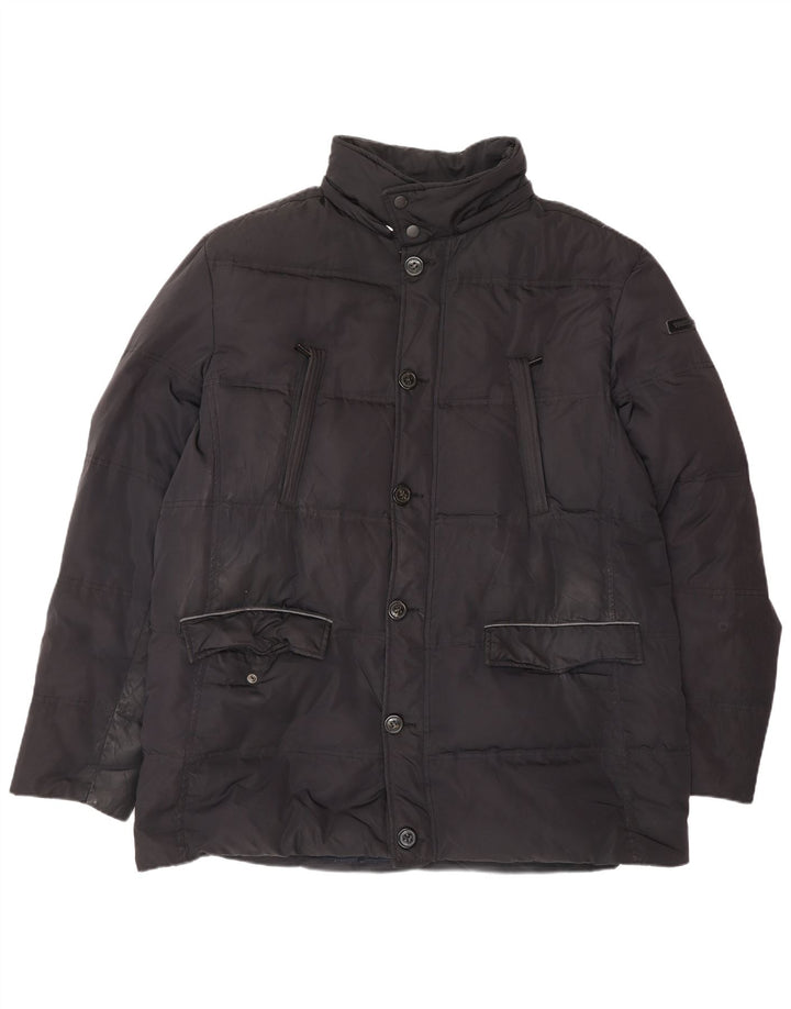 TRUSSARDI JEANS Polstret jakke til mænd IT 56 3XL Sort Polyester