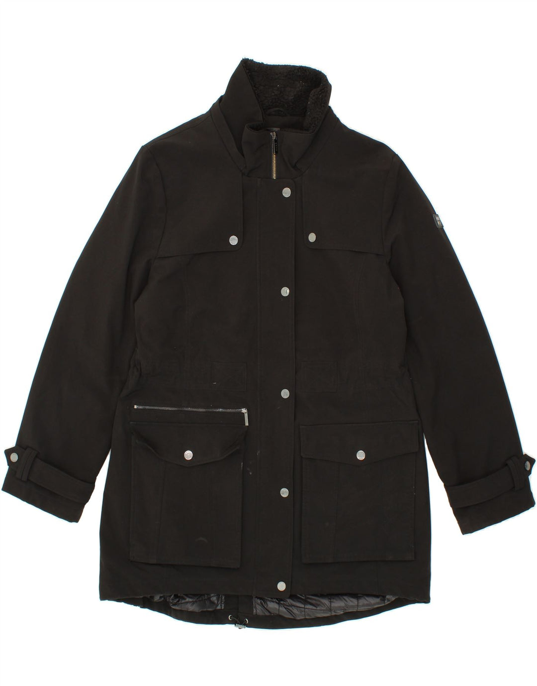 DKNY Womens Sherpa Padded Coat UK 18 XL Black Polyester Vintage Dkny and Second-Hand Dkny from Messina Hembry 