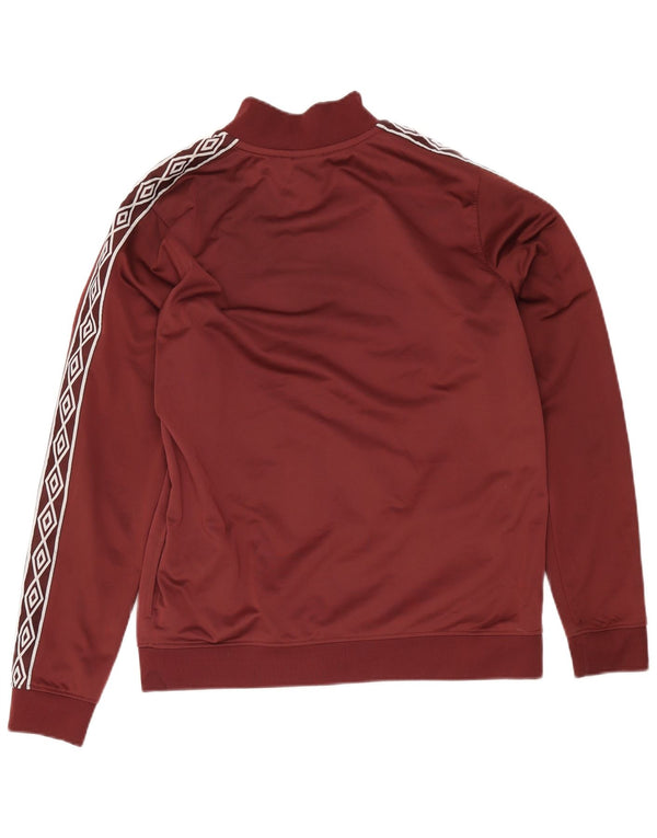 Umbro Dame Grafisk Træningsdragt Top Jacket UK 16 Large Burgundy Polyester