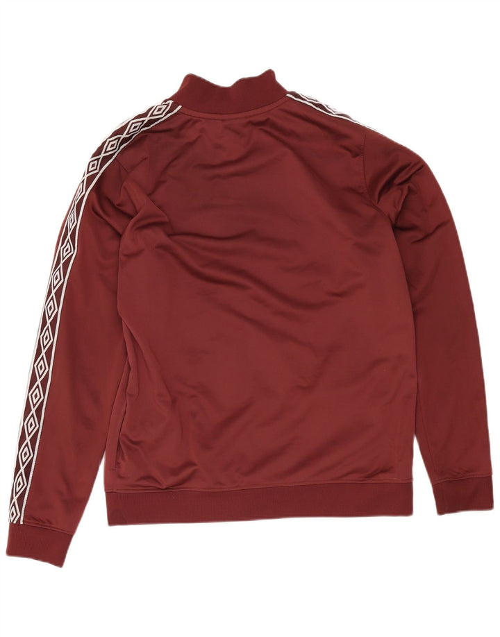 Umbro Dame Grafisk Træningsdragt Top Jacket UK 16 Large Burgundy Polyester