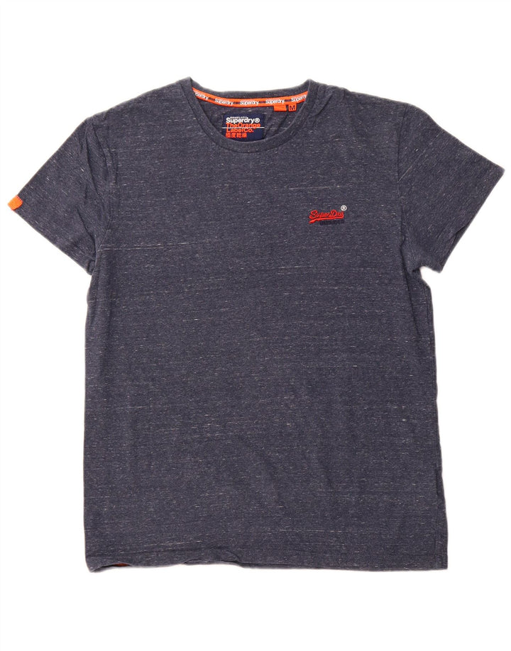 SUPERDRY Herre T-shirt Top Medium Navyblå Flecked Bomuld