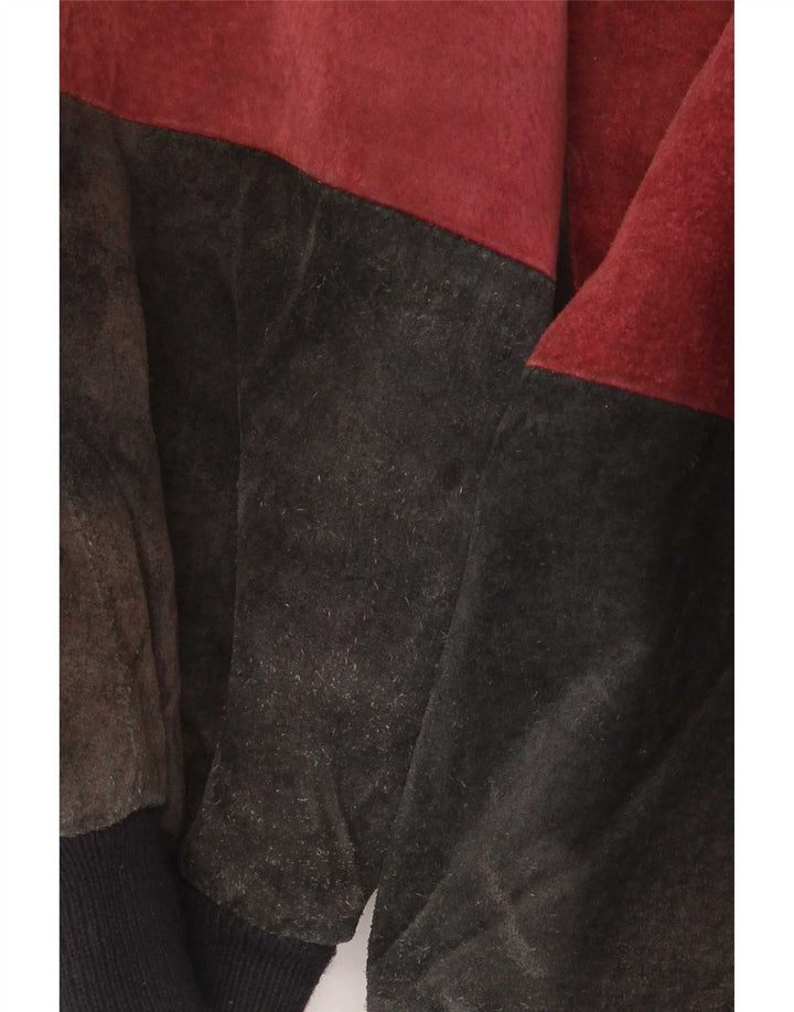 Euro Mode Herre Ruskind Bomber Jacket IT 52/54 XL Flerfarvet Colourblock