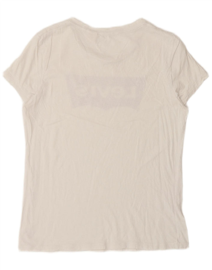 LEVI'S Grafisk T-Shirt Top til kvinder DK 14 Stor Hvid