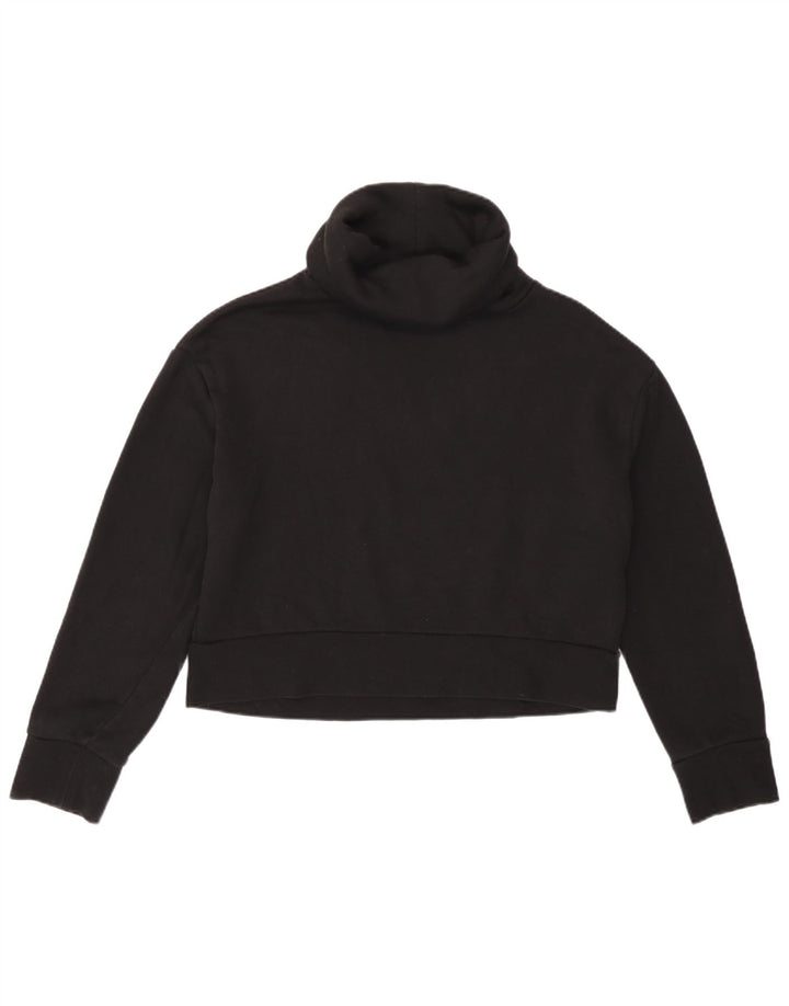 Zara Womens Oversized Crop Sweatshirt Jumper UK 10 Small Black Bomuld
