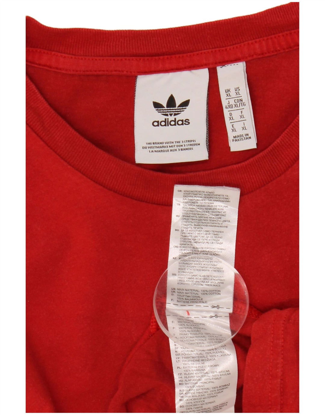 Adidas Grafisk T-Shirt Top til mænd XL Rød Bomuld