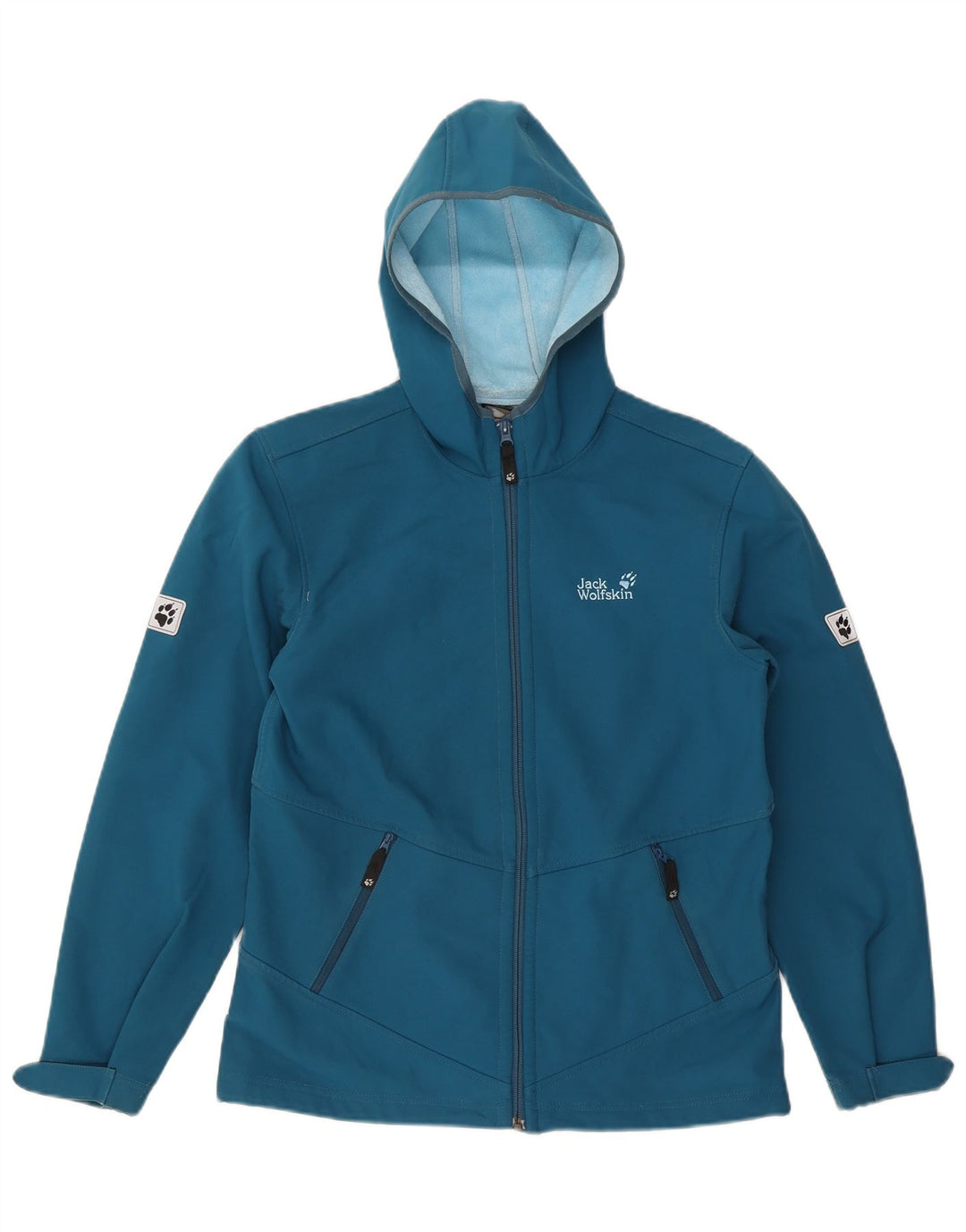 Jack Wolfskin Pige Hooded Windbreaker Jacket 15-16 År Blå Polyester