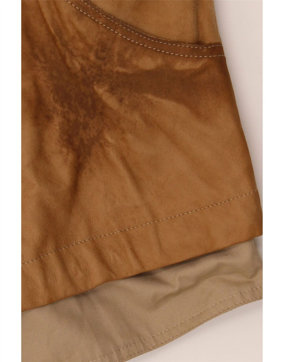 BELFE Dame Loose Fit Jacket IT 44 Medium Beige Colourblock Læder