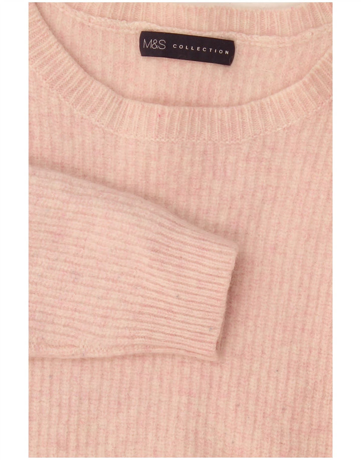 Marks & Spencer Dame Boat Neck Jumper Sweater UK 14 Medium Pink