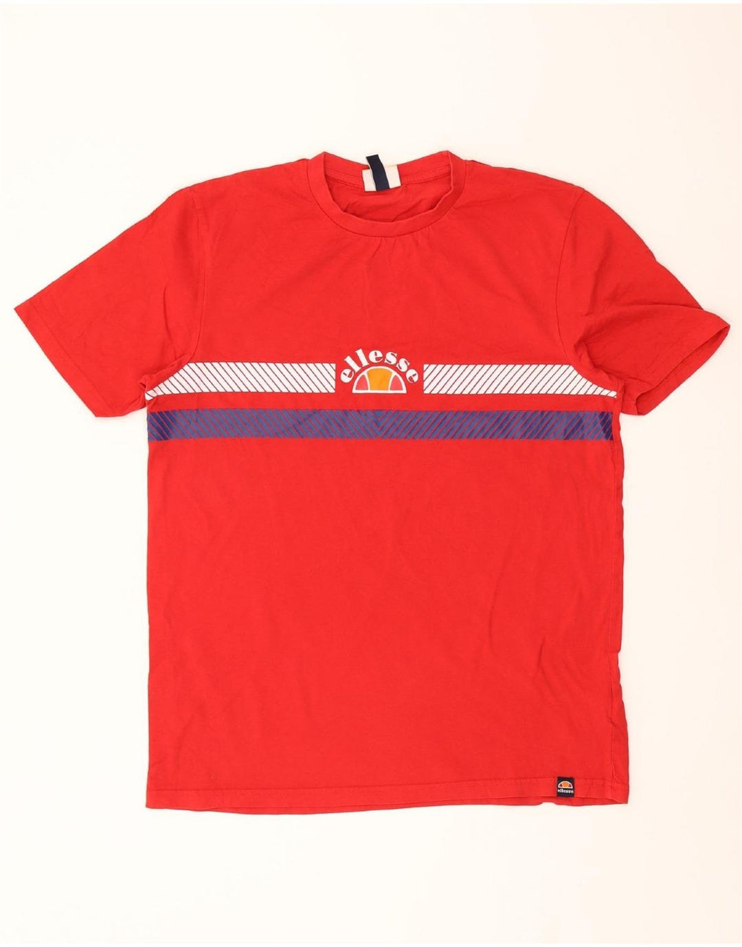 ELLESSE Mens Graphic T-Shirt Top Large Red Striped Cotton Vintage Ellesse and Second-Hand Ellesse from Messina Hembry 