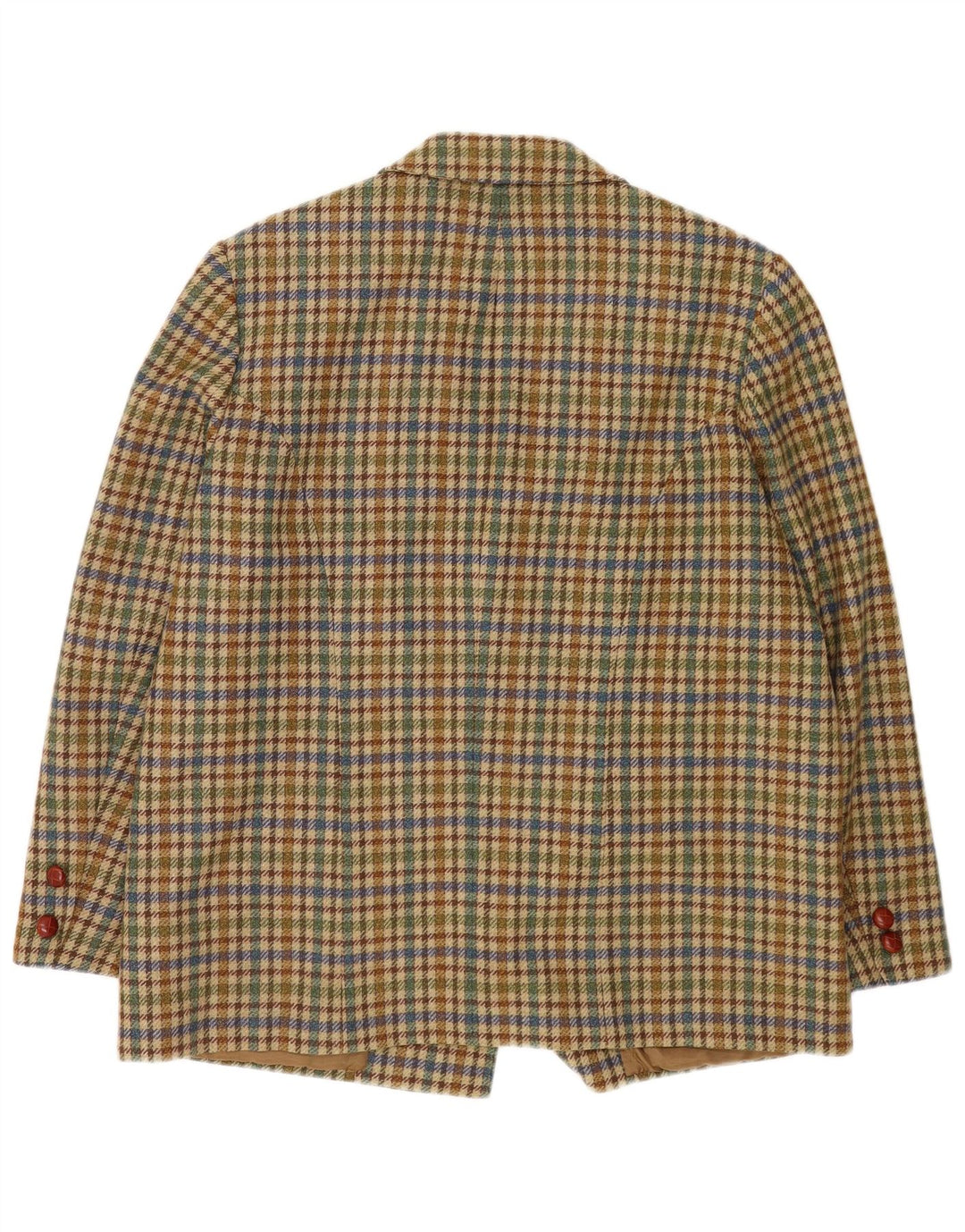 Vintage dame 3-knaps blazerjakke UK 20 2XL Beige Houndstooth