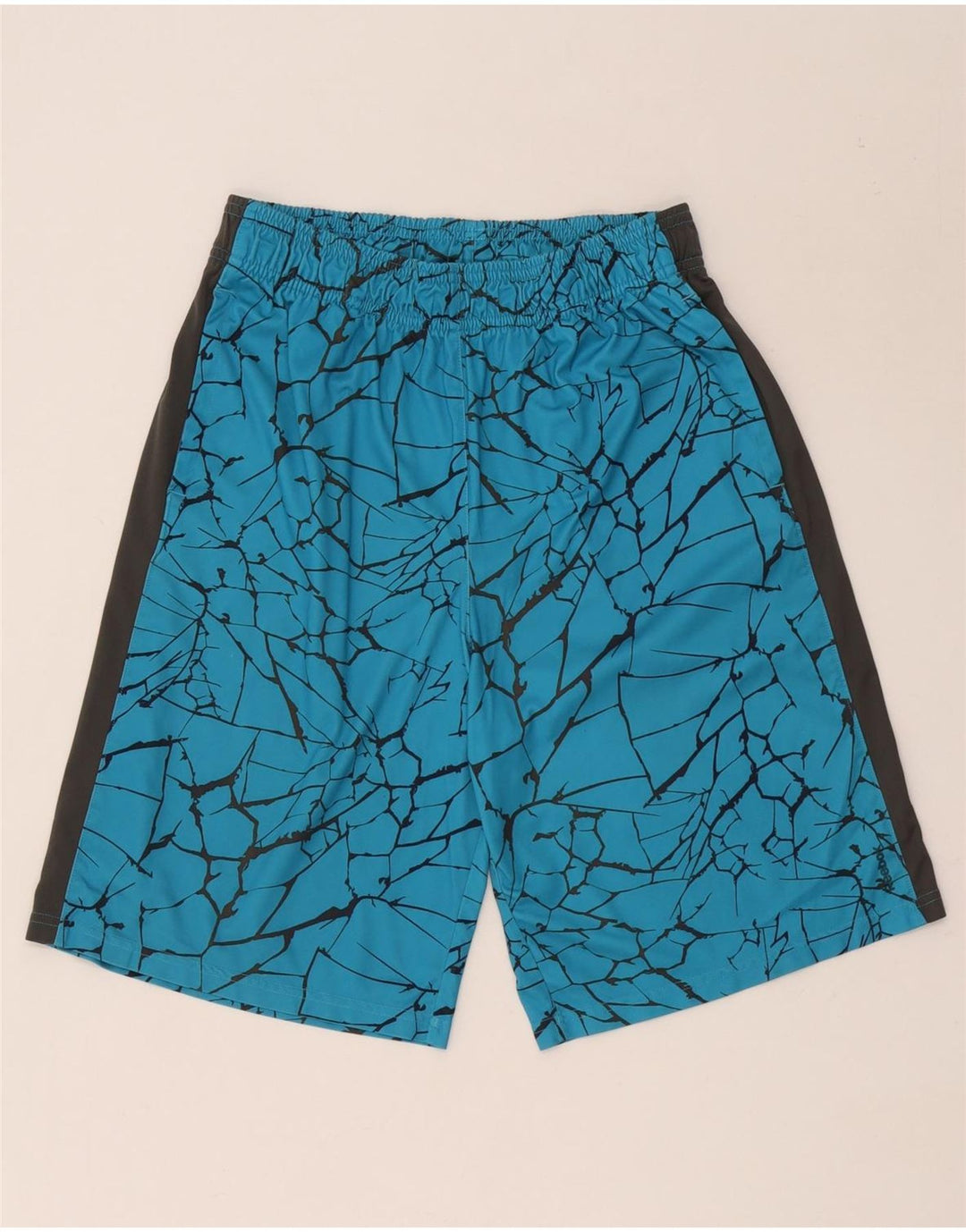 Reebok Herre abstrakt mønster sportsshorts XL blå polyester