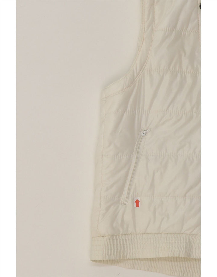 VINTAGE Womens Padded Gilet UK 14 Medium White Vintage Vintage and Second-Hand Vintage from Messina Hembry 
