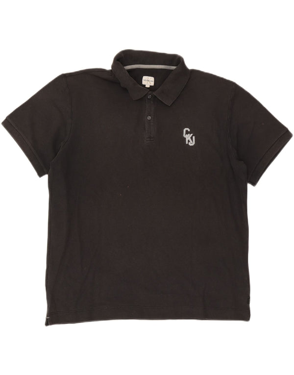 Calvin Klein Jeans Polo Shirt til mænd 2XL sort bomuld
