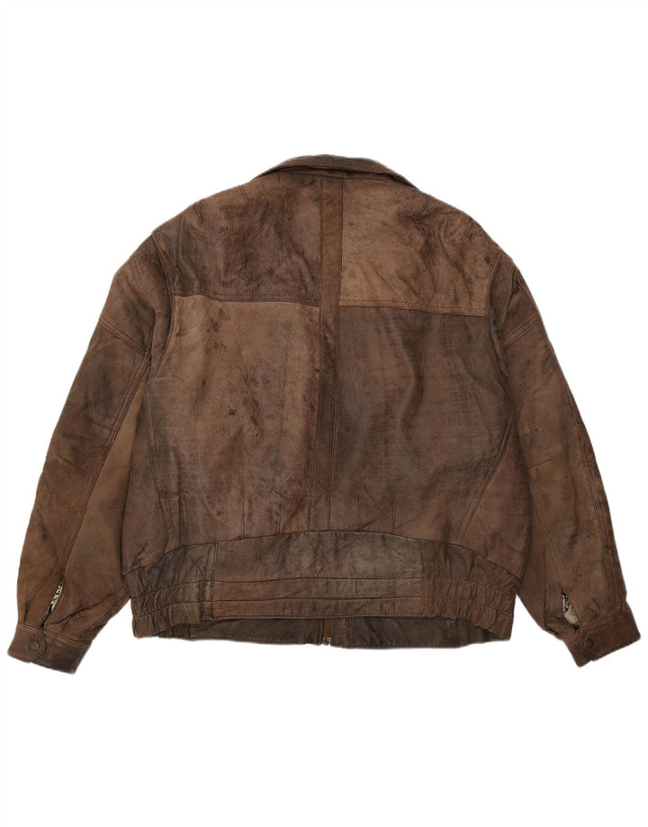 Pierce Arrow Herre Læderjakke IT 56 3XL Brunt Læder