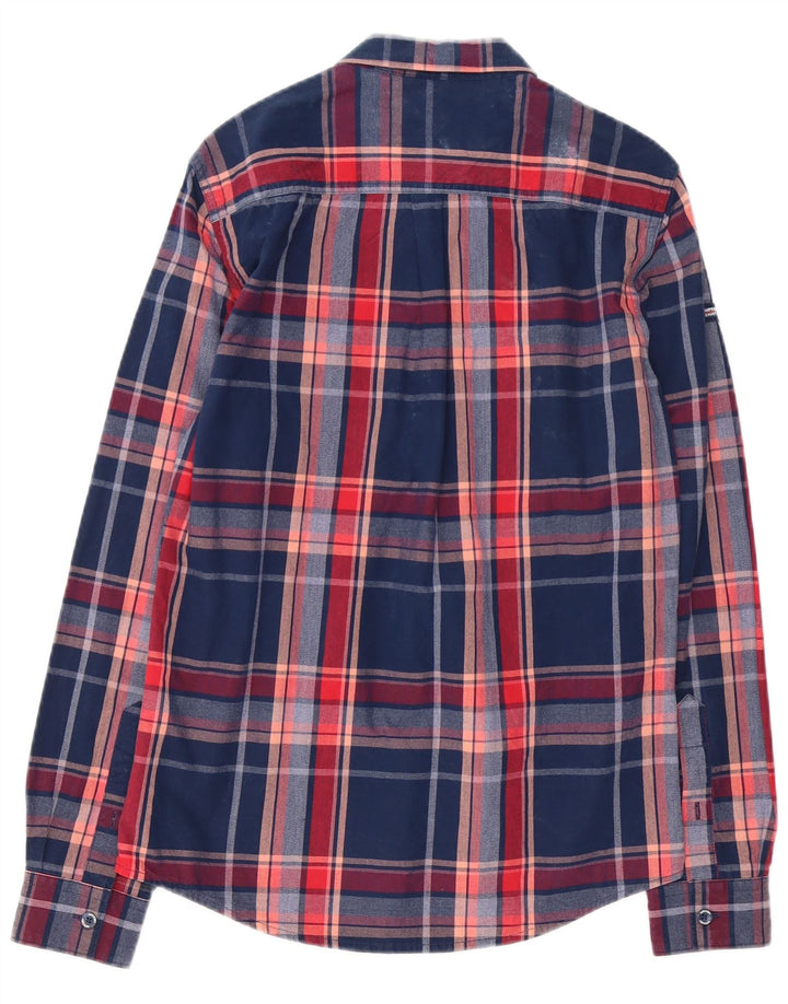 Superdry herreskjorte XS marineblå ternet bomuld