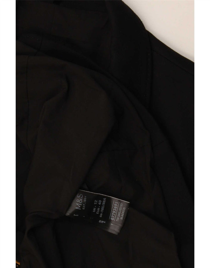 Marks & Spencer Dame 2 Button Blazer Jacket UK 12 Medium Black Viscose