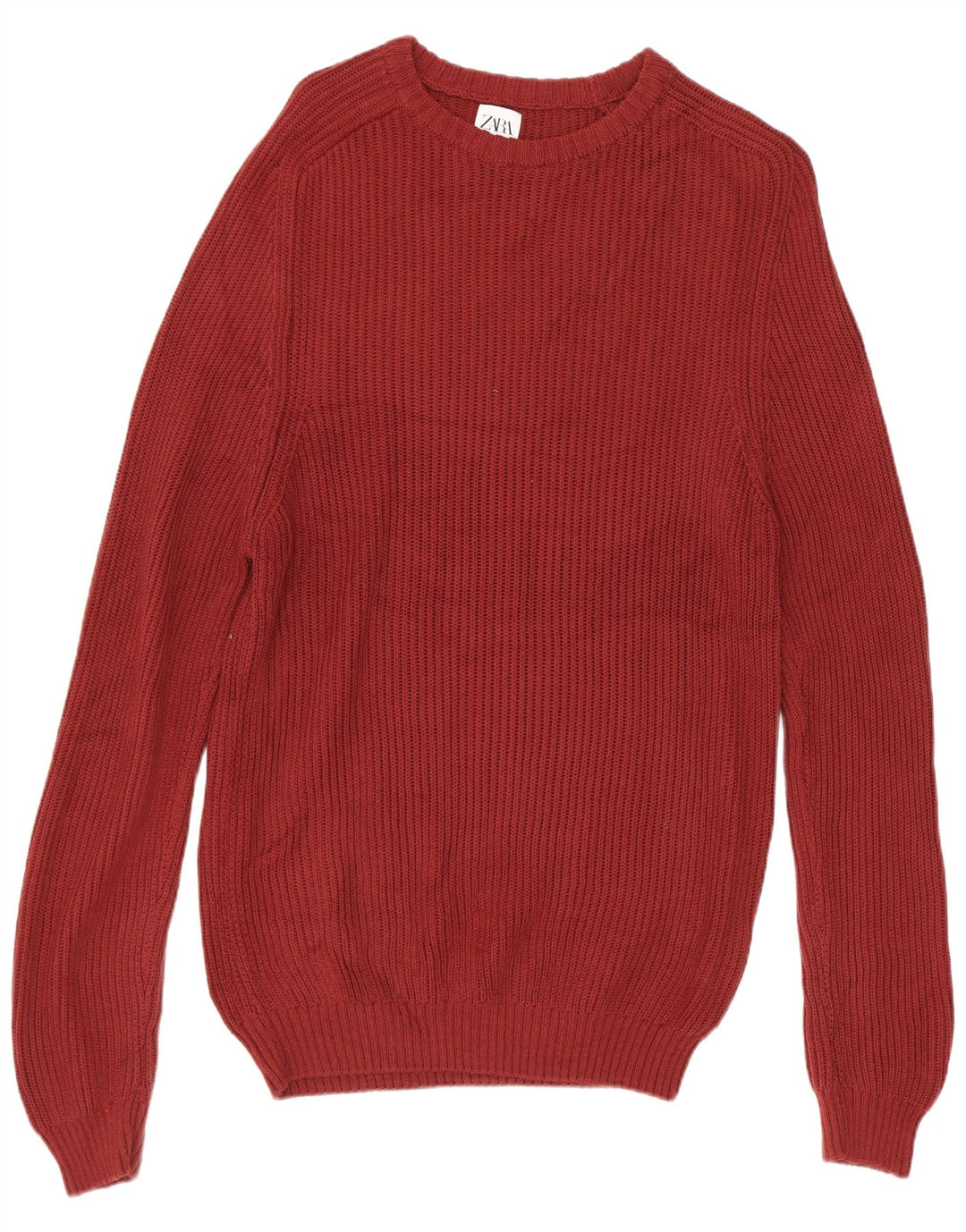 Zara Herre Boat Neck Jumper Sweater Medium Bourgogne Bomuld
