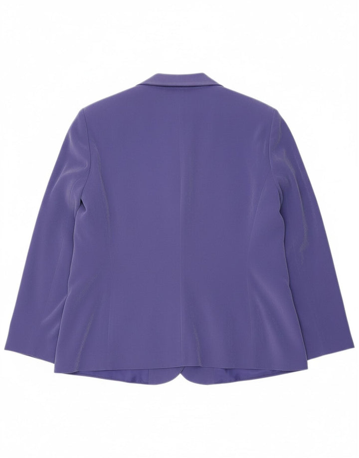 JACQUES VERT Womens 1 Button Blazer Jacket UK 20 2XL Purple Polyester