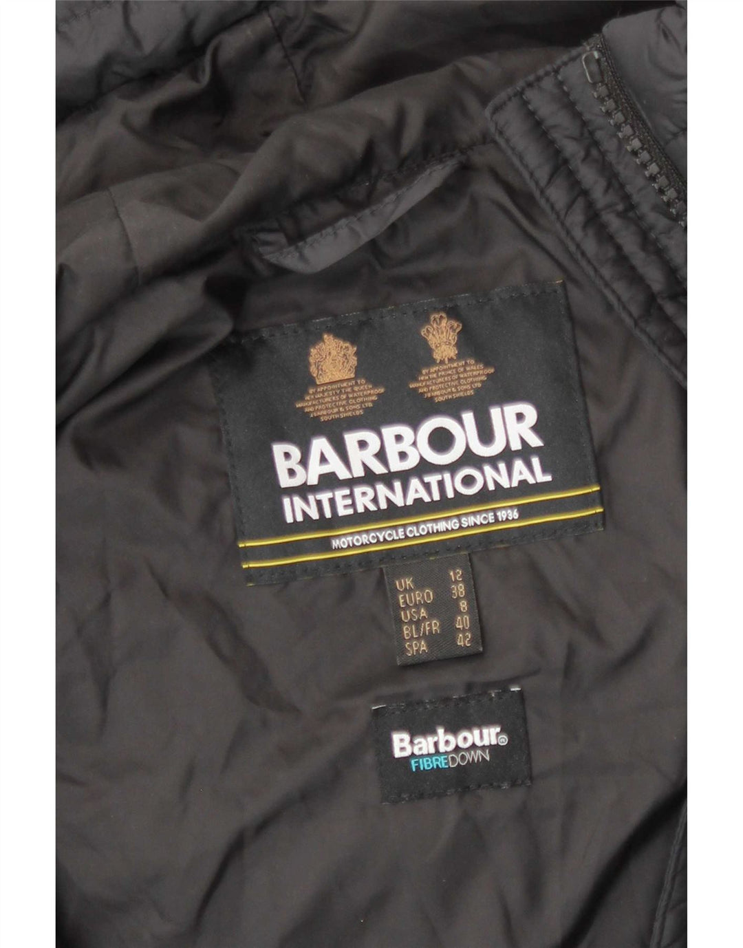 Barbour Dame Oversized Hooded Longline Polstret Gilet UK 12 Medium Black