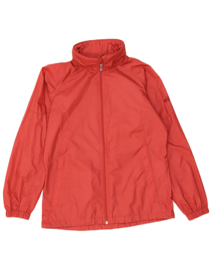 COLUMBIA Womens Oversized Hooded Rain Jacket UK 10 Small Red Nylon