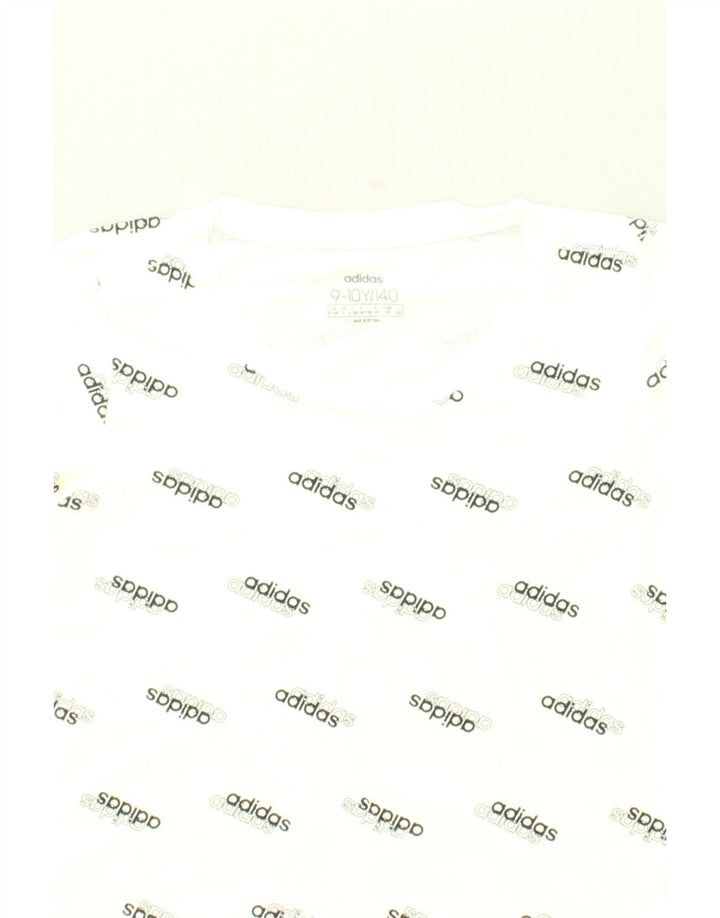 ADIDAS Girls Graphic T-Shirt Top 9-10 Years White | Vintage Adidas | Thrift | Second-Hand Adidas | Used Clothing | Messina Hembry 