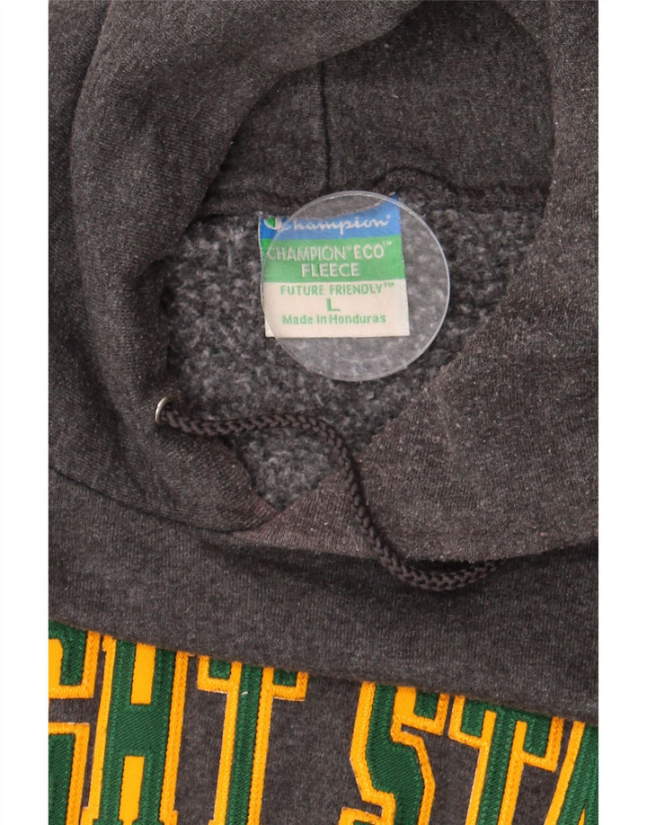 Champion Herre Wright State University Graphic Hoodie Jumper Large Grå
