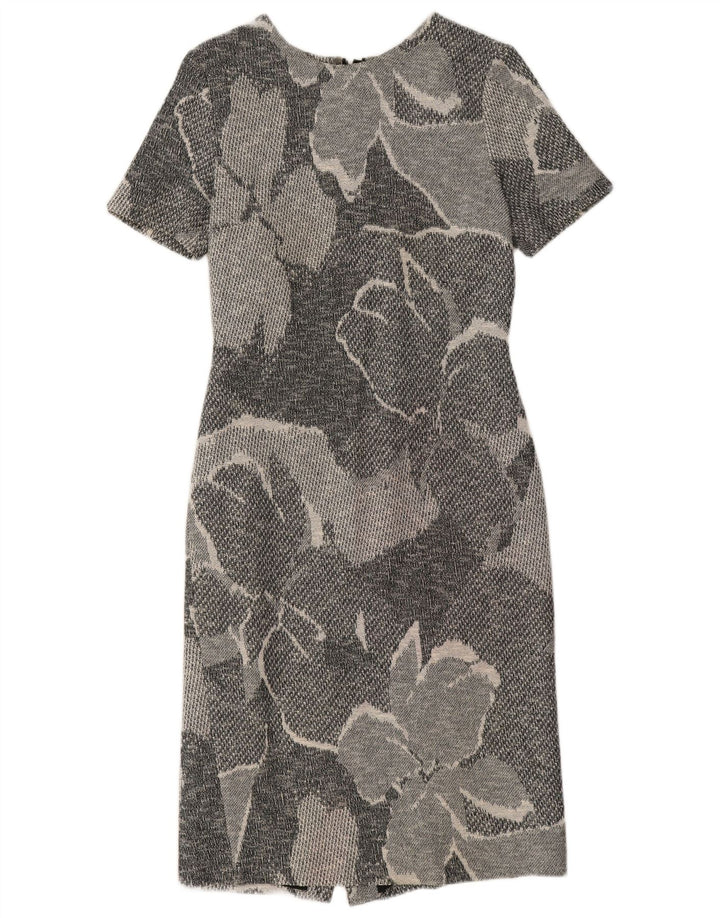 Hugo Boss Kvinders Skede Kjole UK 12 Medium Grey Floral