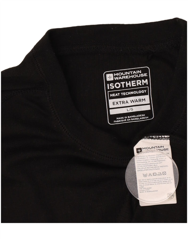 Mountain Warehouse Herre Top Langærmet Stor Sort Polyester