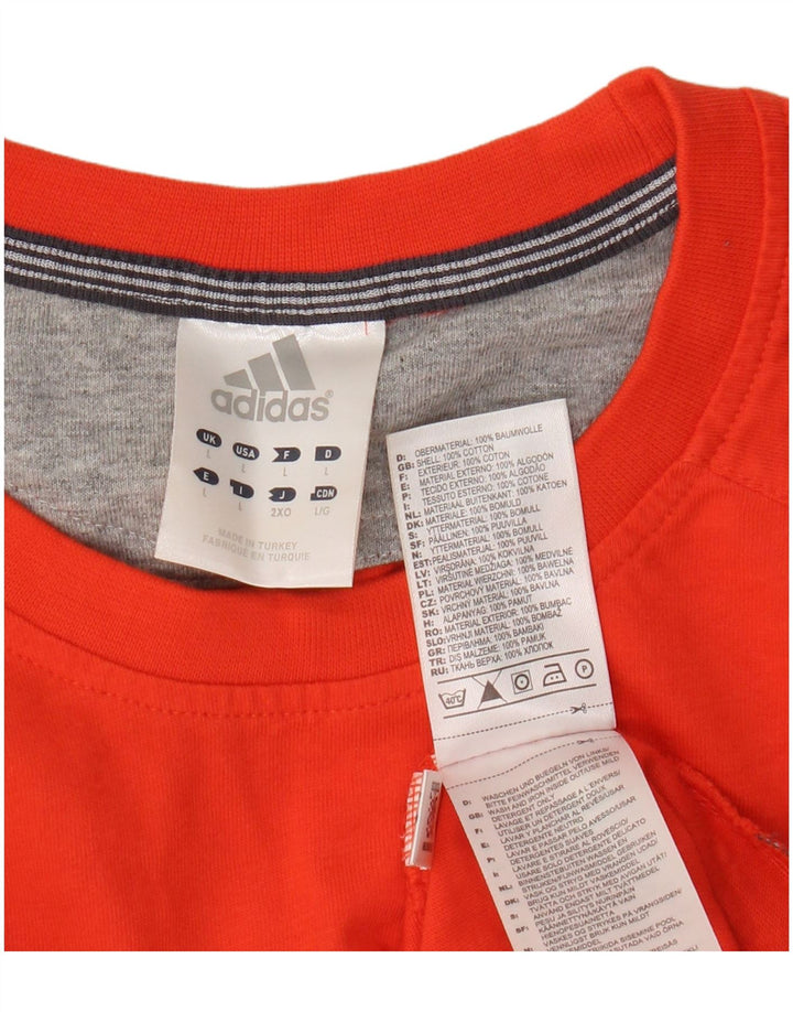 Adidas Herre T-Shirt Top Stor Orange Bomuld