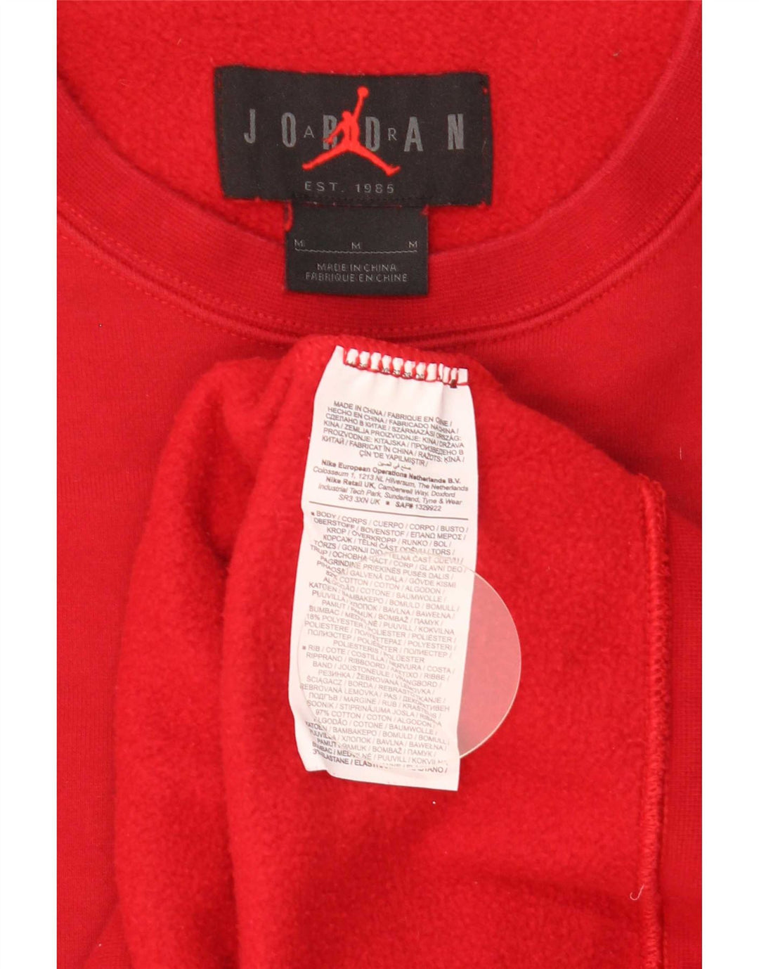 Jordan sweatshirt til mænd Medium rød bomuld
